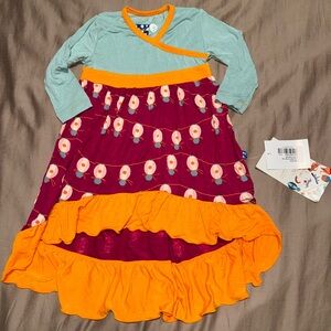 Kickee Pants Dragonfruit Lantern Festival HiLo Dress 6/12 mos